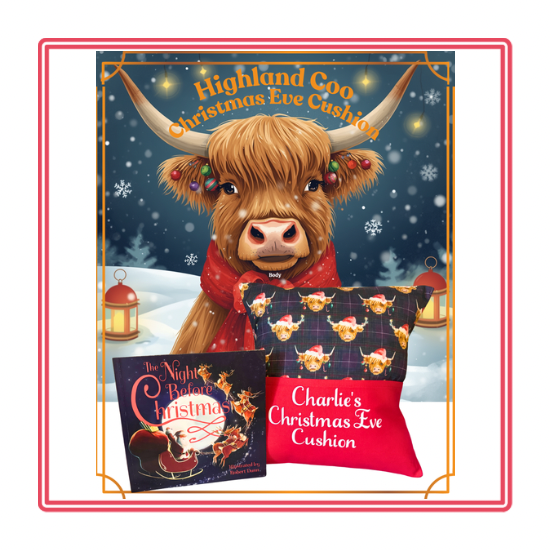Christmas Highland Cows Children’s Christmas Story Cushion