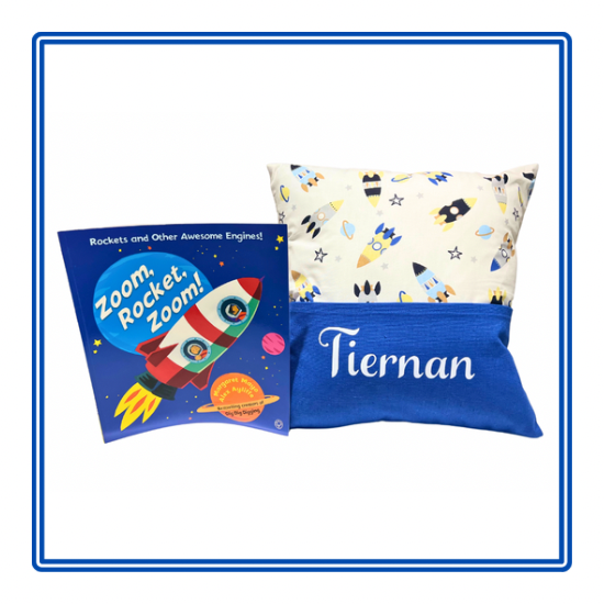 Space Rockets Children's Story Cushion
