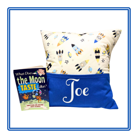 Space Rockets Children's Story Cushion