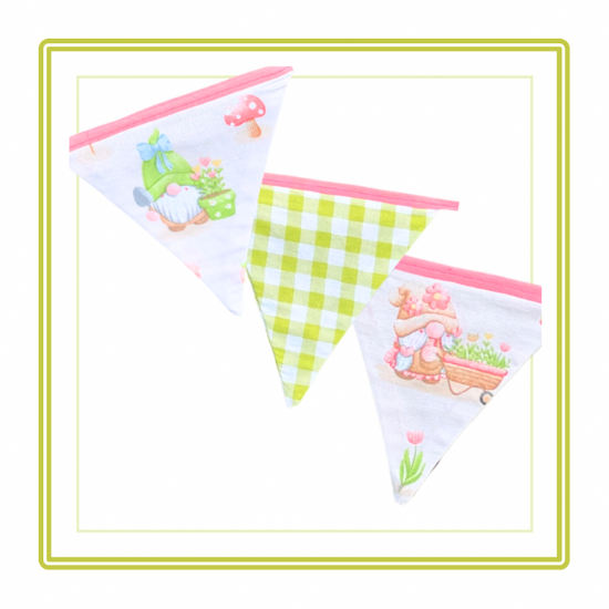 Spring Gnomes Children’s Personalised Bunting