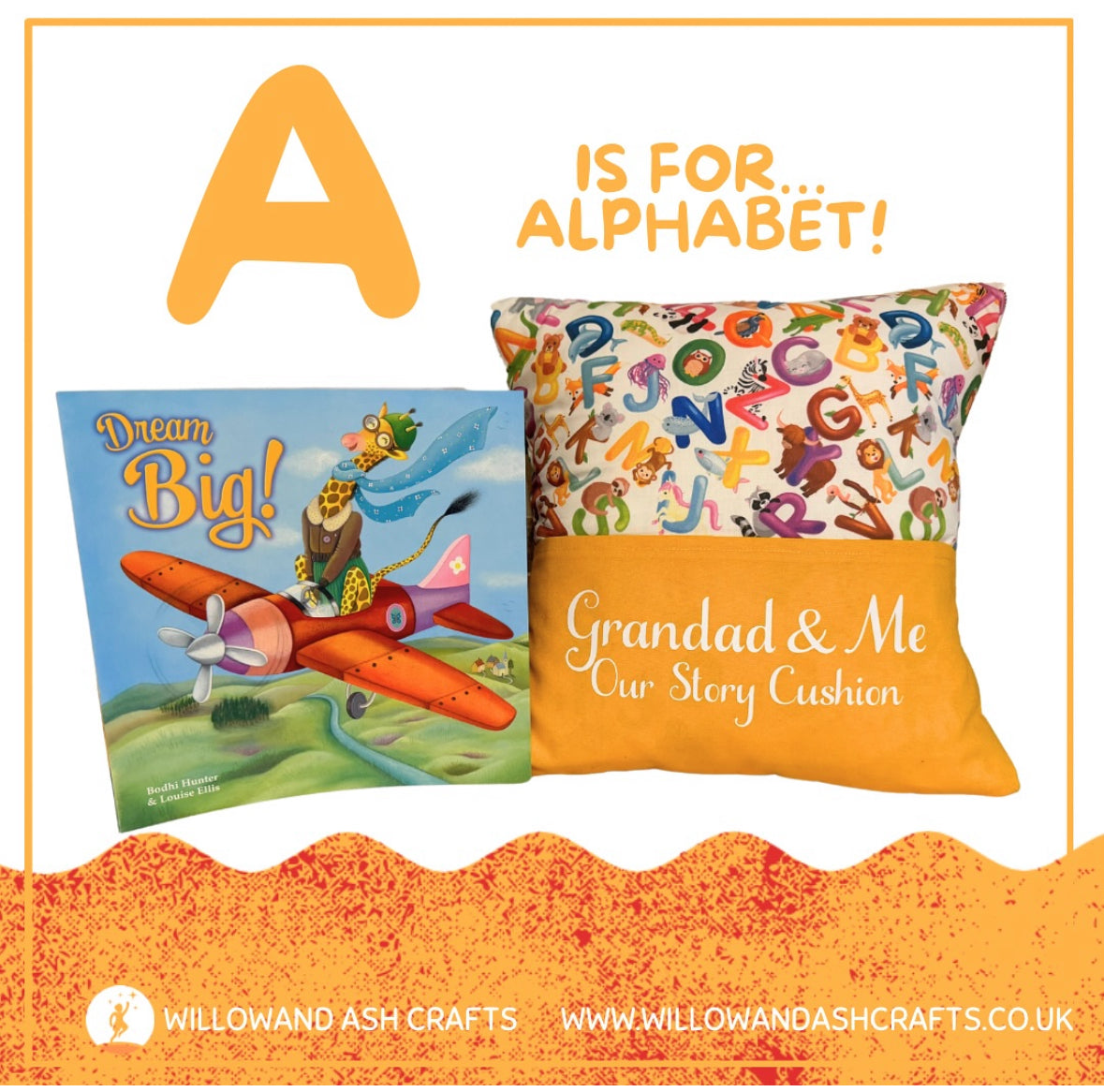 Alphabet Animals Children's Story Cushion