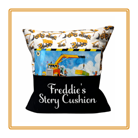 Diggers and Dumpers Children's Story Cushion