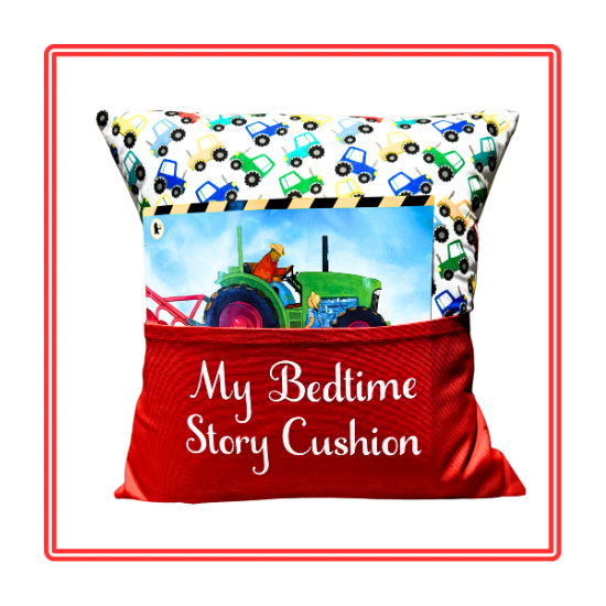 Bright Tractors Children's Story Cushion
