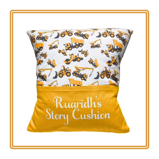 Diggers and Dumpers Children's Story Cushion