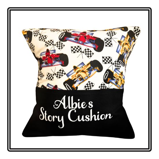 Racing Cars Children's Story Cushion