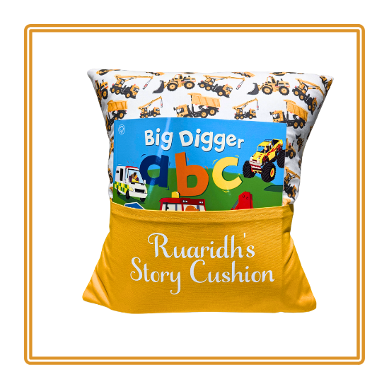 Diggers and Dumpers Children's Story Cushion