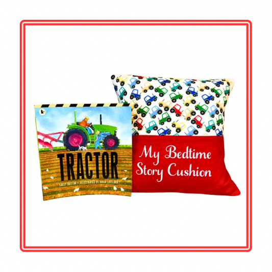 Bright Tractors Children's Story Cushion