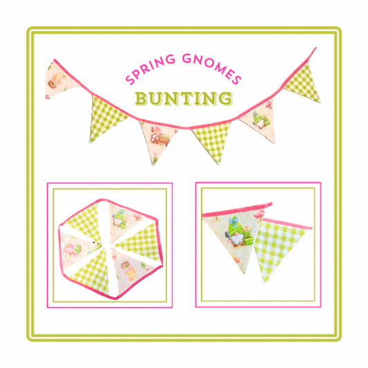 Spring Gnomes Children’s Personalised Bunting